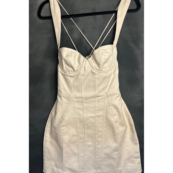 Oh Polly Dresses & Skirts - Oh Polly Mini Dress US 4 Sand Corset Bodycon Strappy Back Underwire NWT 7146